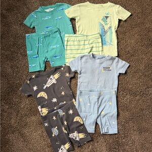 5-Piece Boys Short Pajama Set - Sharks, Space & Stars